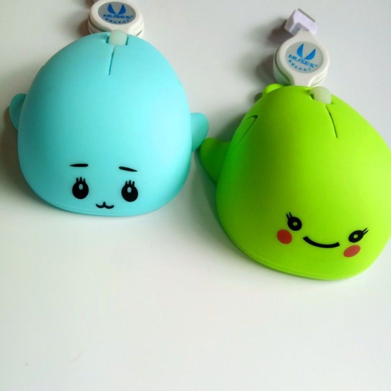 The manufacturer directly provides Mini silent dolphin expansion line mouse gift mouse cartoon female notebook cable mouse
