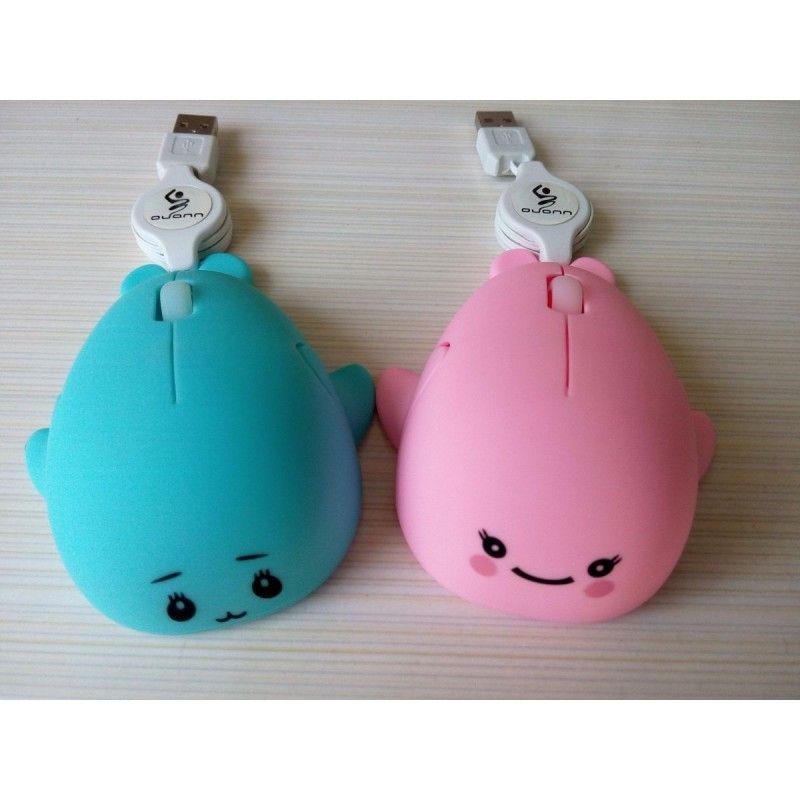 The manufacturer directly provides Mini silent dolphin expansion line mouse gift mouse cartoon female notebook cable mouse
