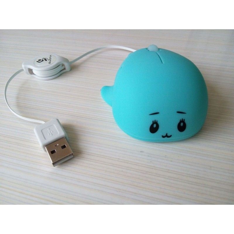The manufacturer directly provides Mini silent dolphin expansion line mouse gift mouse cartoon female notebook cable mouse
