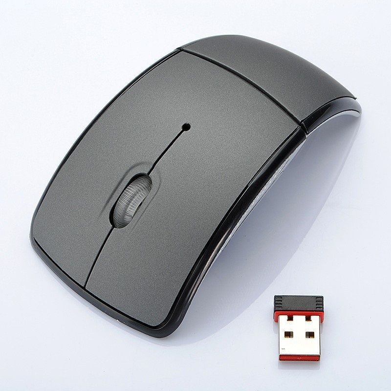 Popular wireless optical mouse 2.4G folding mouse creative folding switch feature Arc Mouse
