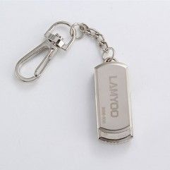 Blue rain Silver Disc USB disk metal rotating gift...