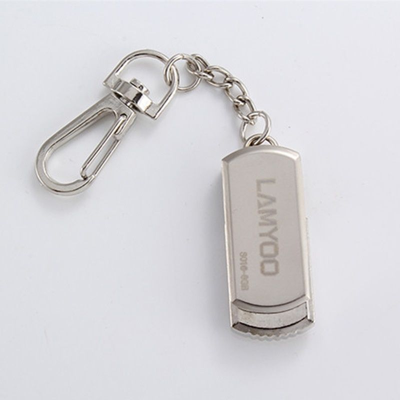 Blue rain Silver Disc USB disk metal rotating gift...