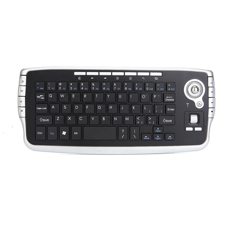 Factory direct wireless trackball keyboard Mini 2.4G wireless keyboard and mouse in one multimedia mouse keyboard set
