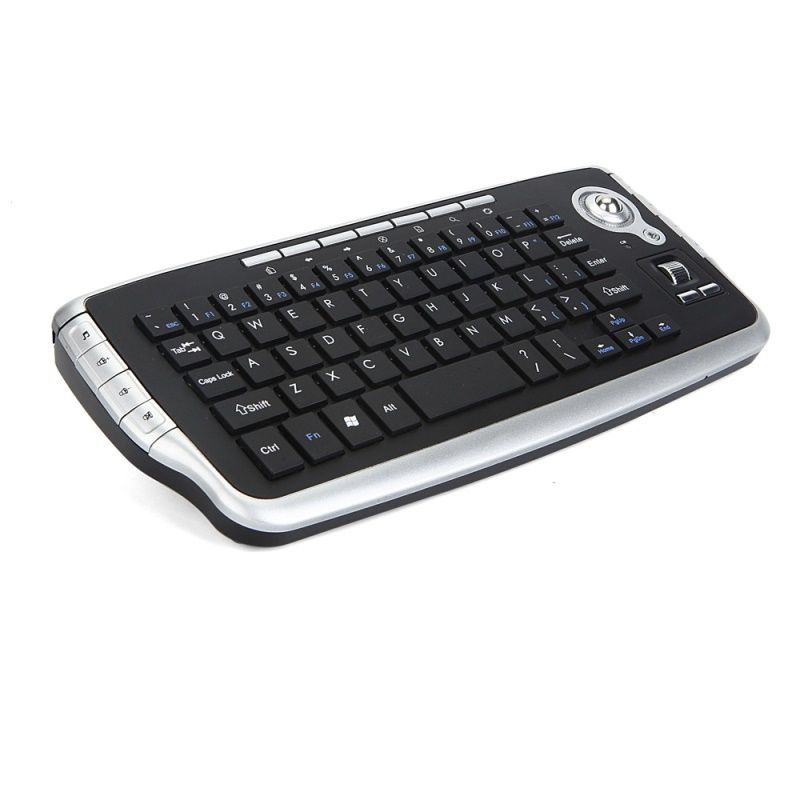 Factory direct wireless trackball keyboard Mini 2.4G wireless keyboard and mouse in one multimedia mouse keyboard set
