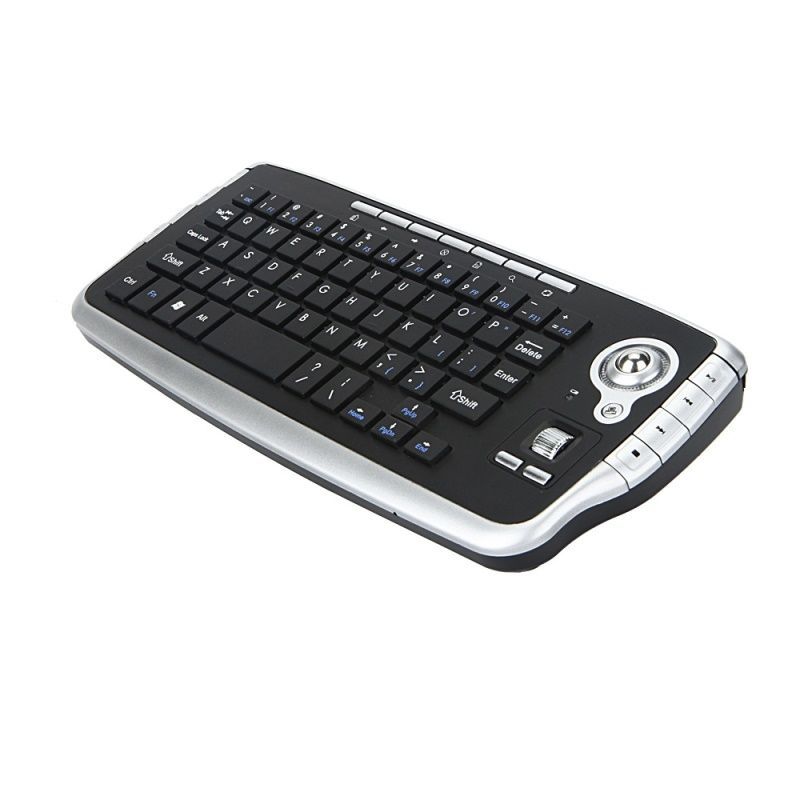 Factory direct wireless trackball keyboard Mini 2.4G wireless keyboard and mouse in one multimedia mouse keyboard set
