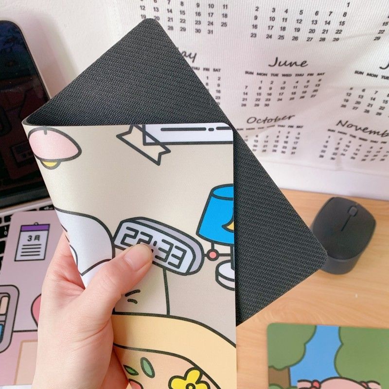 South Korea ins wind creative cartoon girl anti slip waterproof girl heart notebook cute office computer mouse pad 