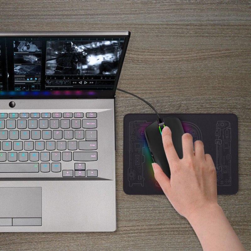 Mouse USB cable type-C photoelectric mouse RGB dazzling light game mouse factory dazzling cross border 