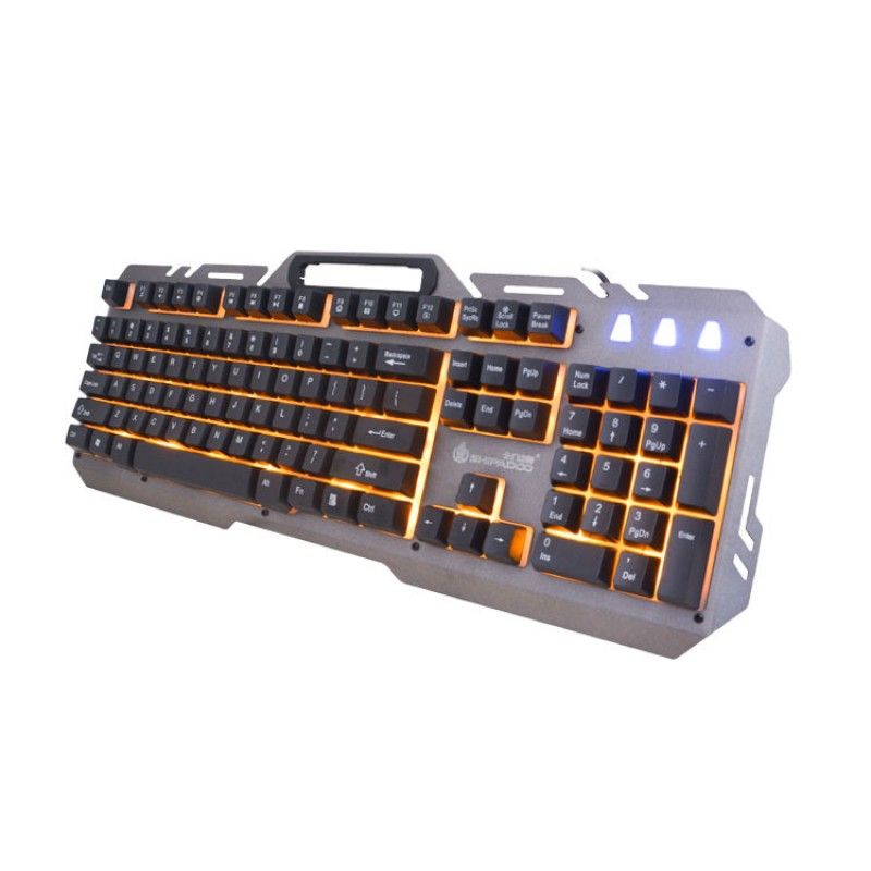 Virtual battleship e-game keyboard metal word through backlight keyboard two color key cap desktop factory wholesale 