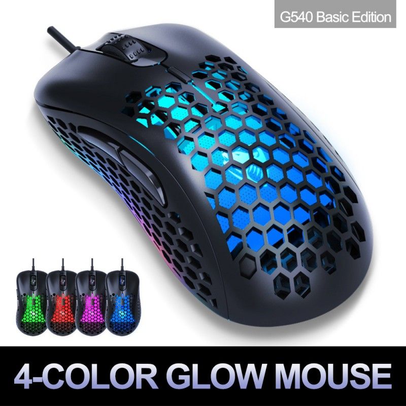 Thunder wolf hole mouse hollow light weight electronic game computer mouse wired cross border Amazon wholesale 