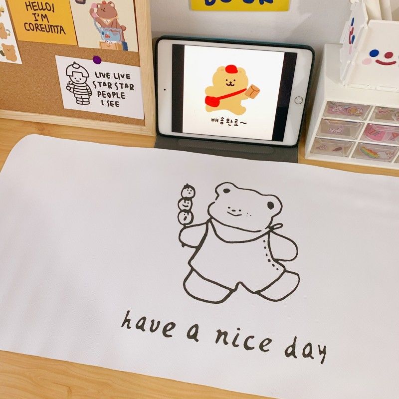 Girl heart table mat cute kitty smile girl heart table mat mouse pad clay non stick hand table mat student