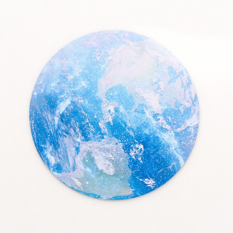 Personality dream planet mouse pad soft rubber pad small fresh student anti slip round notebook pad 