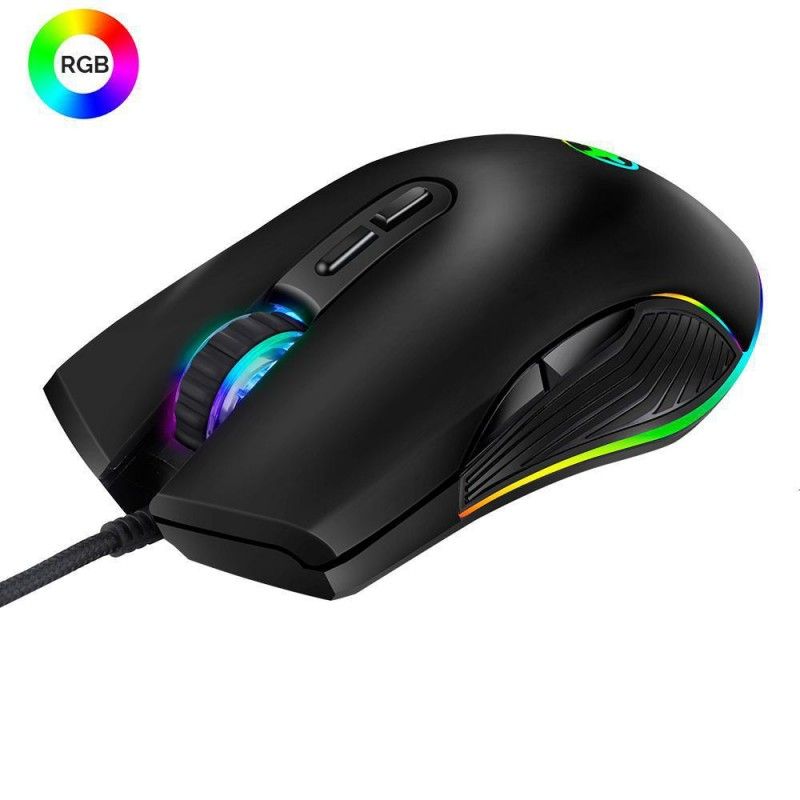 Mouse USB cable type-C photoelectric mouse RGB dazzling light game mouse factory dazzling cross border 