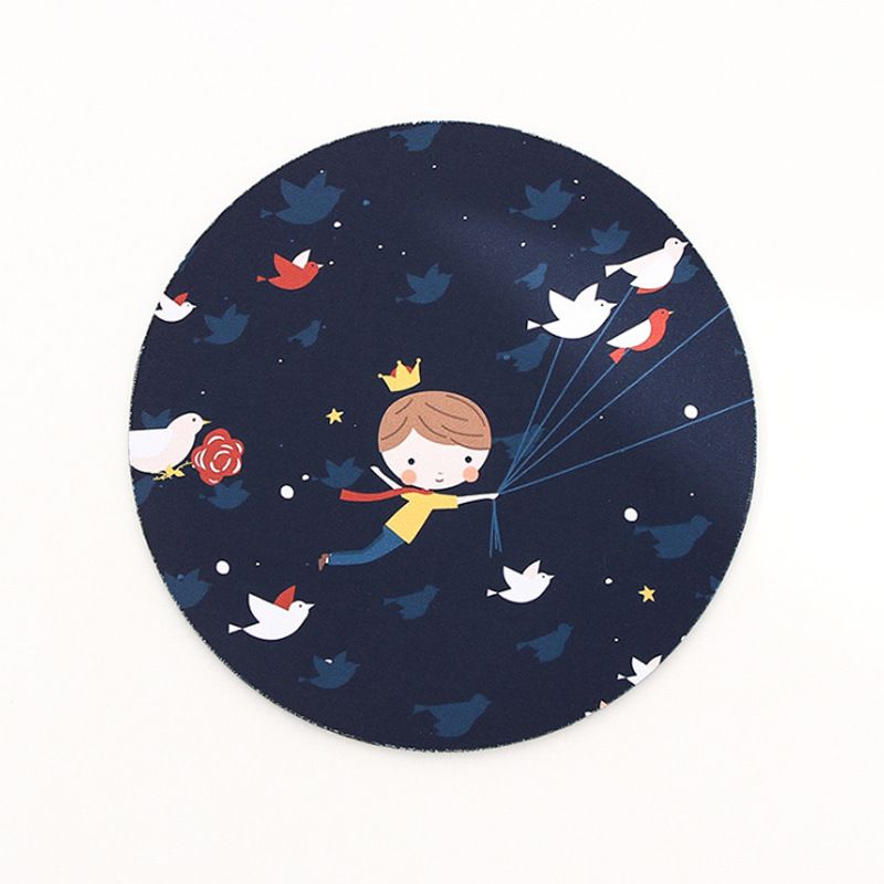 Personality dream planet mouse pad soft rubber pad small fresh student anti slip round notebook pad 