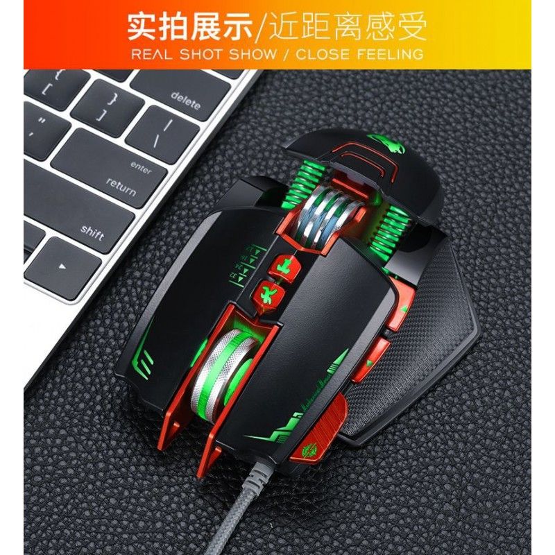 Cross border e-commerce thunder wolf V9 mechanical game mouse wired light USB foreign trade mouse Amazon eBay factory 