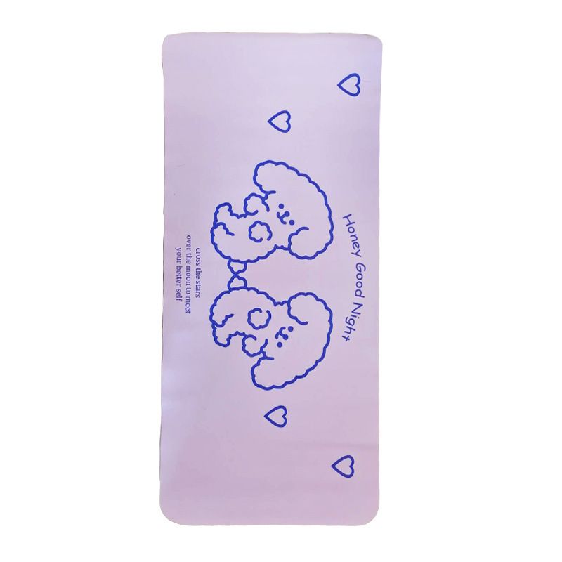 Girl heart table mat cute little white dog smiling face girl heart table mat mouse pad clay non stick hand table mat student 