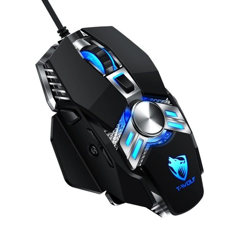Thunder wolf V10 mechanical game mouse light competition USB eat chicken macro lol cross border computer wired mouse 