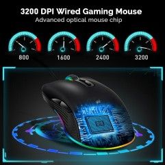 Mouse USB cable type-C photoelectric mouse RGB daz...