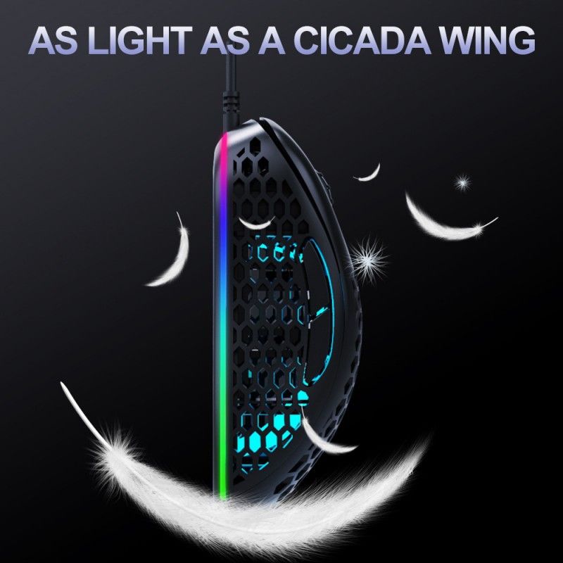 Thunder wolf hole mouse hollow light weight electronic game computer mouse wired cross border Amazon wholesale 