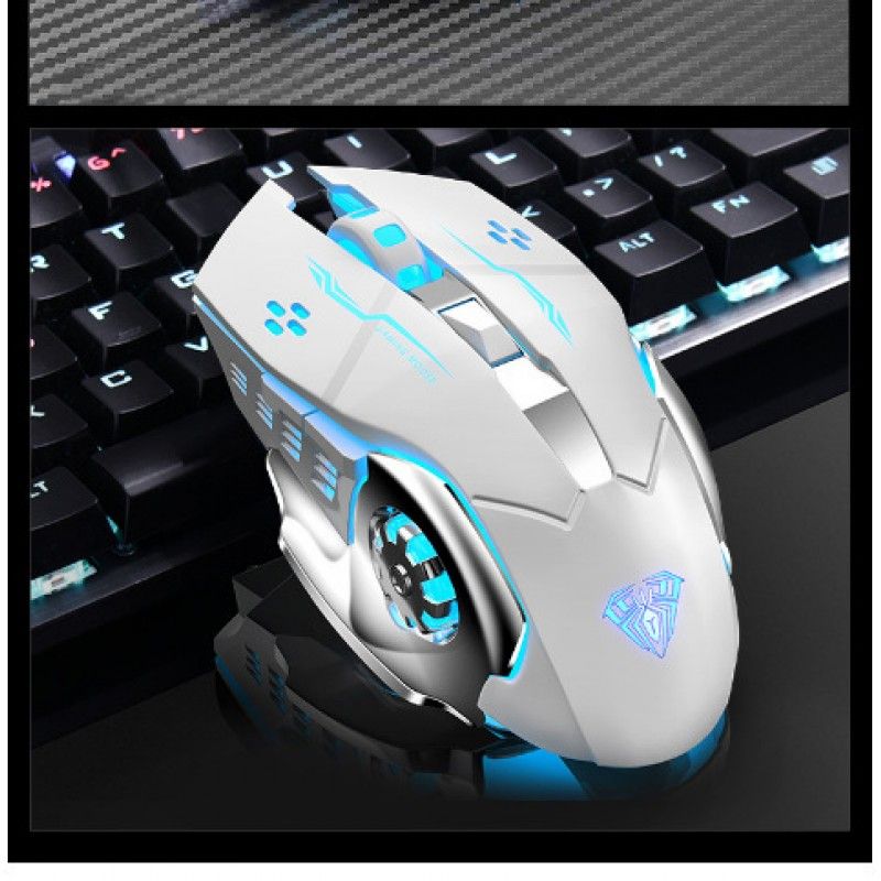 Aula tarantula 2.4G wireless mouse rechargeable si...