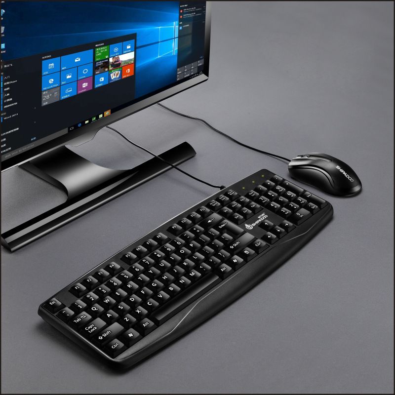 Wired keyboard and mouse set computer office business notebook waterproof keyboard and mouse cross border wholesale 