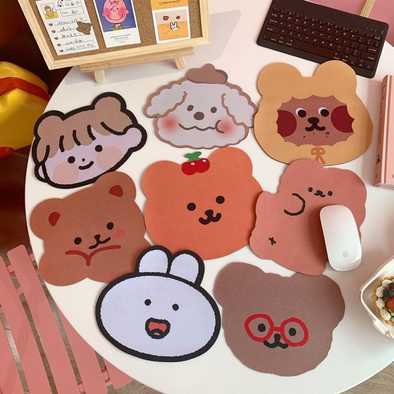 Korean version ins Cartoon Bear mouse pad cute computer student office anti slip waterproof thickened creative desk pad 