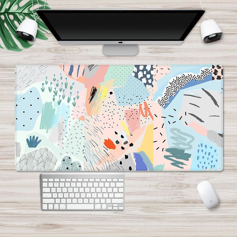 Inside Nordic wind mouse pad large lock edge cartoon game mouse pad can be customized computer desk mat 