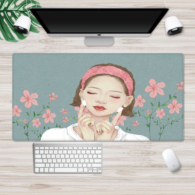 Nordic ins large locking cartoon game mouse pad can be customized computer office thickened non slip table pad 