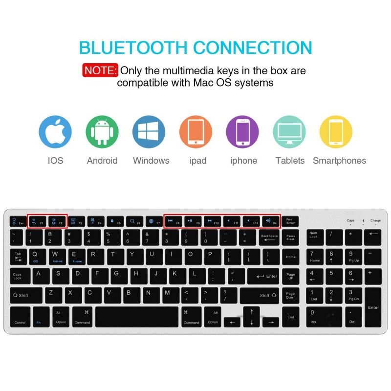 Charging Bluetooth keyboard ultra thin wireless mini iPad tablet mobile phone universal digital charging Bluetooth Keyboard 
