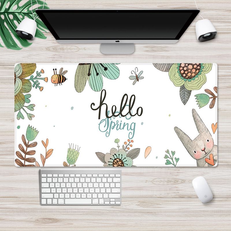 Ins Nordic mouse pad flower plant mouse pad large lock cartoon game mouse pad can be customized computer 
