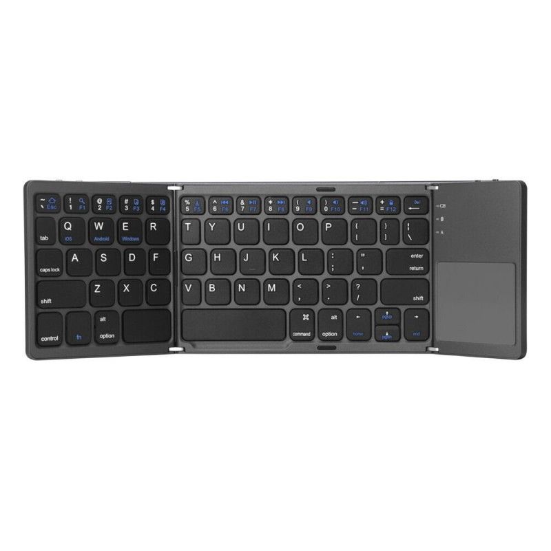 Folding keyboard mobile phone flat folding Bluetooth keyboard ultra thin three fold folding touch keyboard three system common 