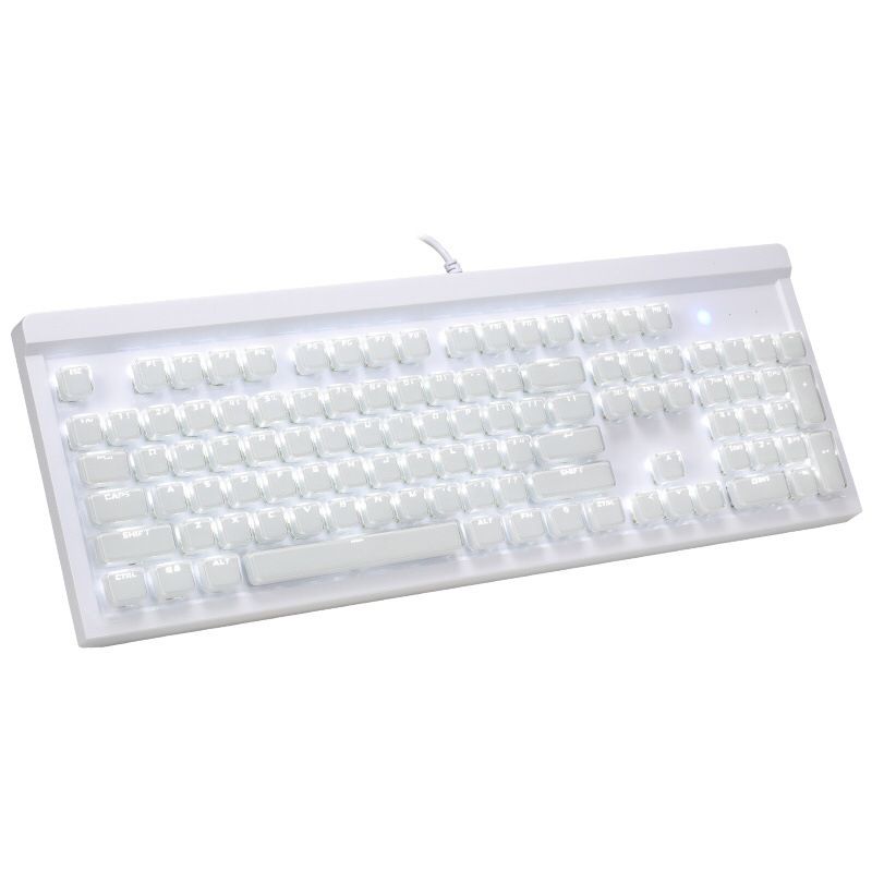 970 wired mechanical keyboard green axis backlight square ice crystal two color chocolate keycap game Office 