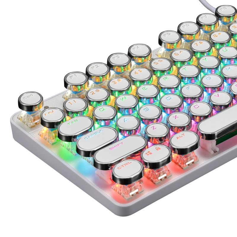 All key electroplating punk keycap mechanical keyboard word through backlight green axis keyboard factory wholesale 