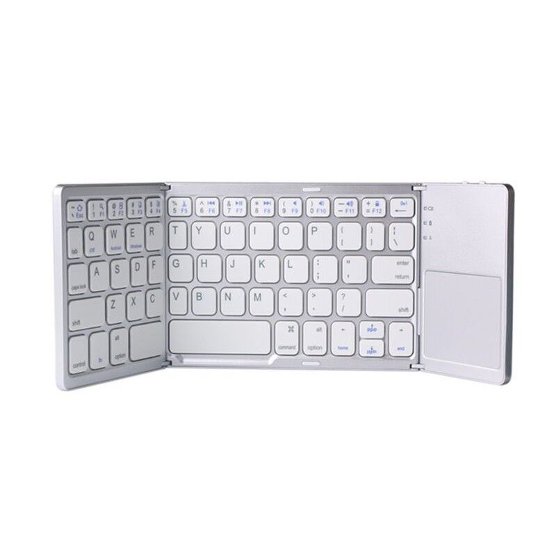 Folding keyboard mobile phone flat folding Bluetooth keyboard ultra thin three fold folding touch keyboard three system common 