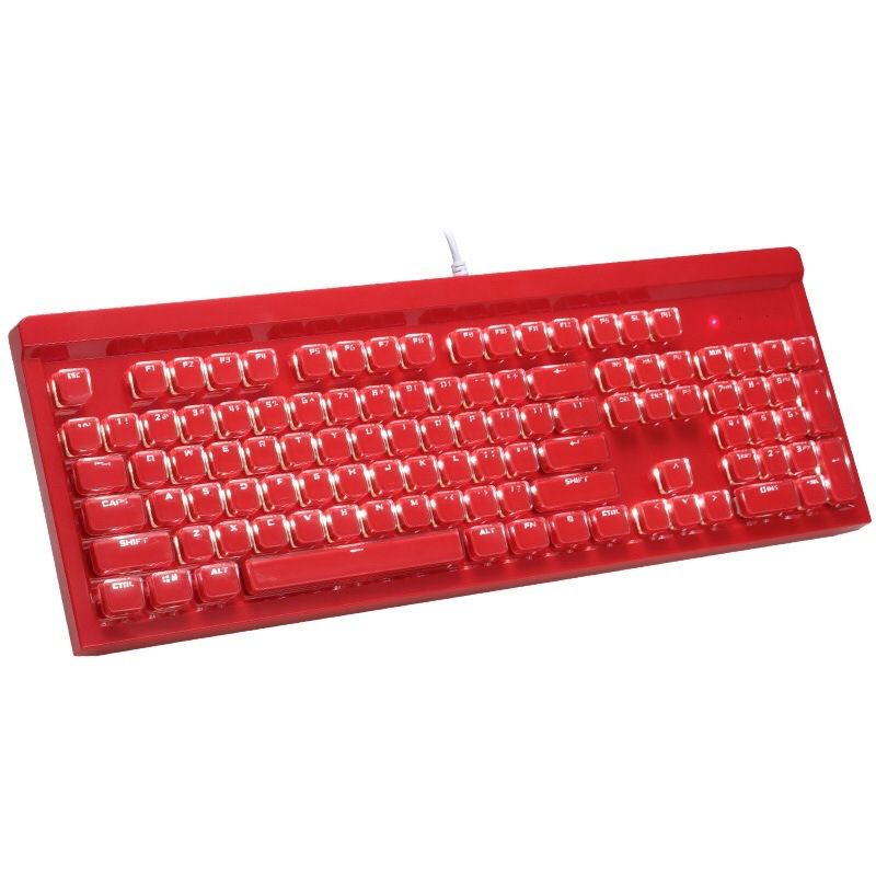 970 wired mechanical keyboard green axis backlight square ice crystal two color chocolate keycap game Office 