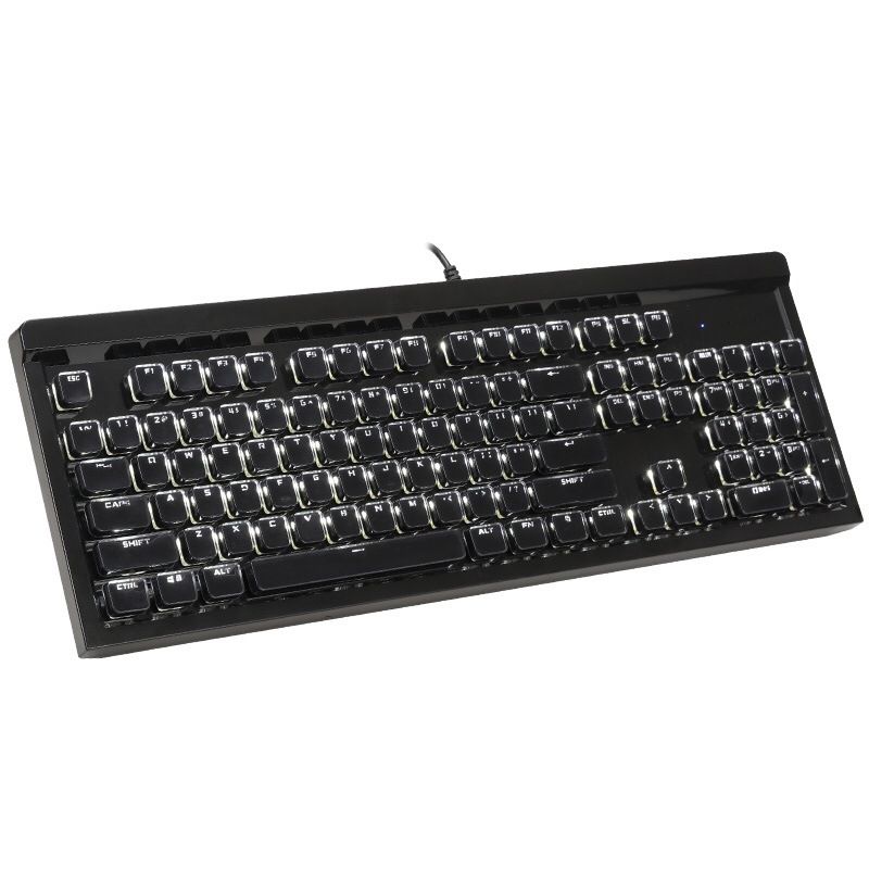 970 wired mechanical keyboard green axis backlight square ice crystal two color chocolate keycap game Office 