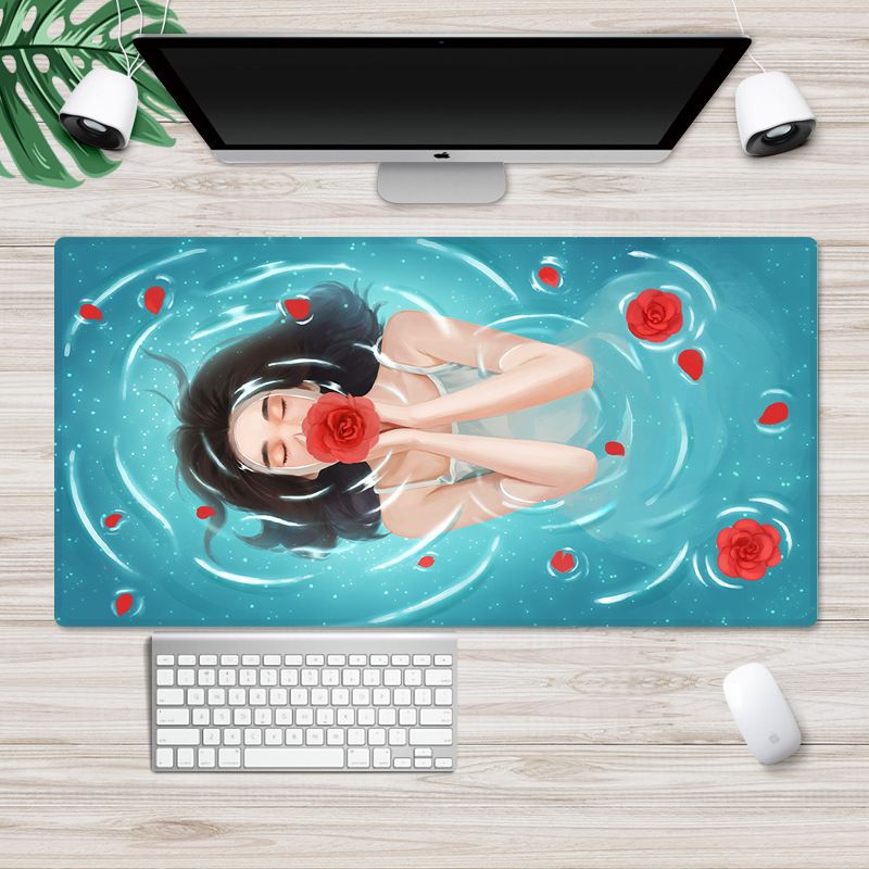 Nordic ins large locking cartoon game mouse pad can be customized computer office thickened non slip table pad 
