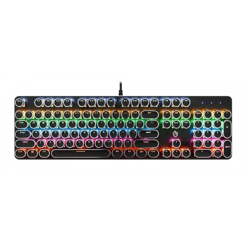 820 retro punk electroplating knob light-emitting pluggable axis mechanical keyboard green axis chicken eating computer games 