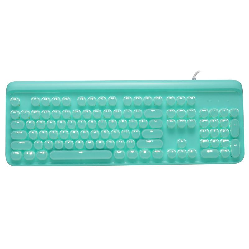 104 key mechanical keyboard crystal punk keycap backlight green axis office game keyboard 