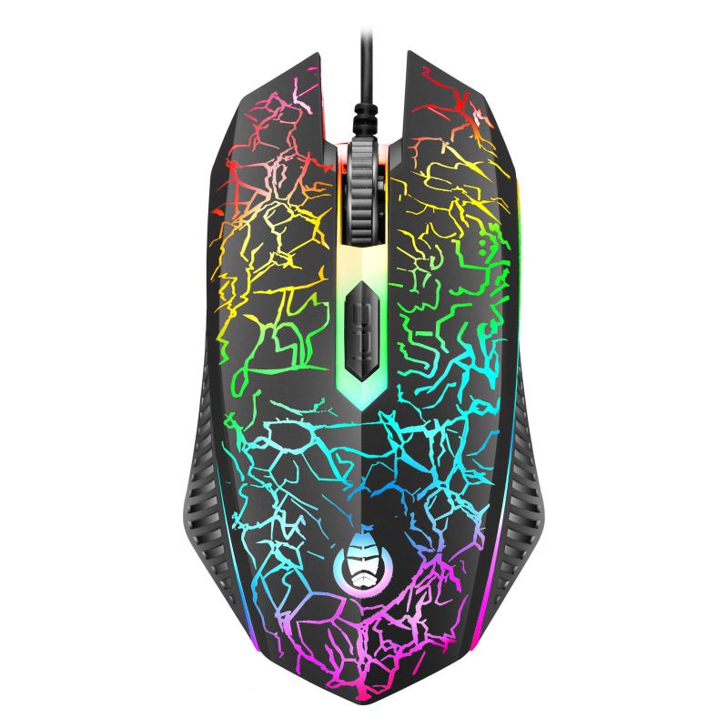 Wired keyboard and mouse set crack character through keyboard 4D mouse luminous game set 