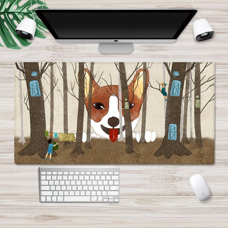 Ins Nordic mouse pad flower plant mouse pad large lock cartoon game mouse pad can be customized computer 