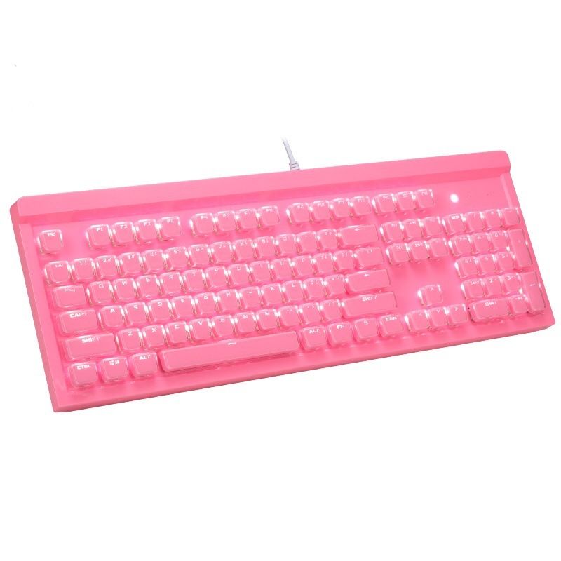 970 wired mechanical keyboard green axis backlight square ice crystal two color chocolate keycap game Office 