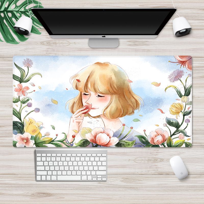Nordic ins large locking cartoon game mouse pad can be customized computer office thickened non slip table pad 