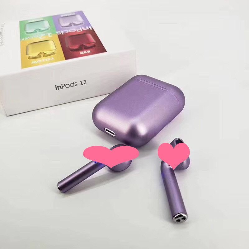 Bluetooth headset metal oil colorful wireless mini sports cross border i12tws 