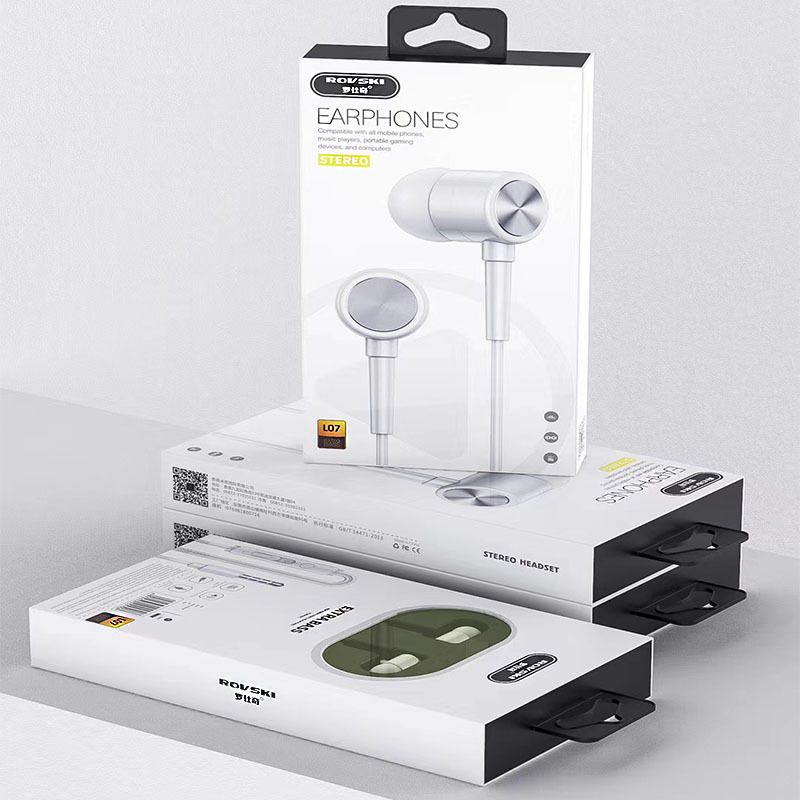 Wholesale new Roche l07 wired in ear remote control 3.5mm tuning call music mobile phone headset 