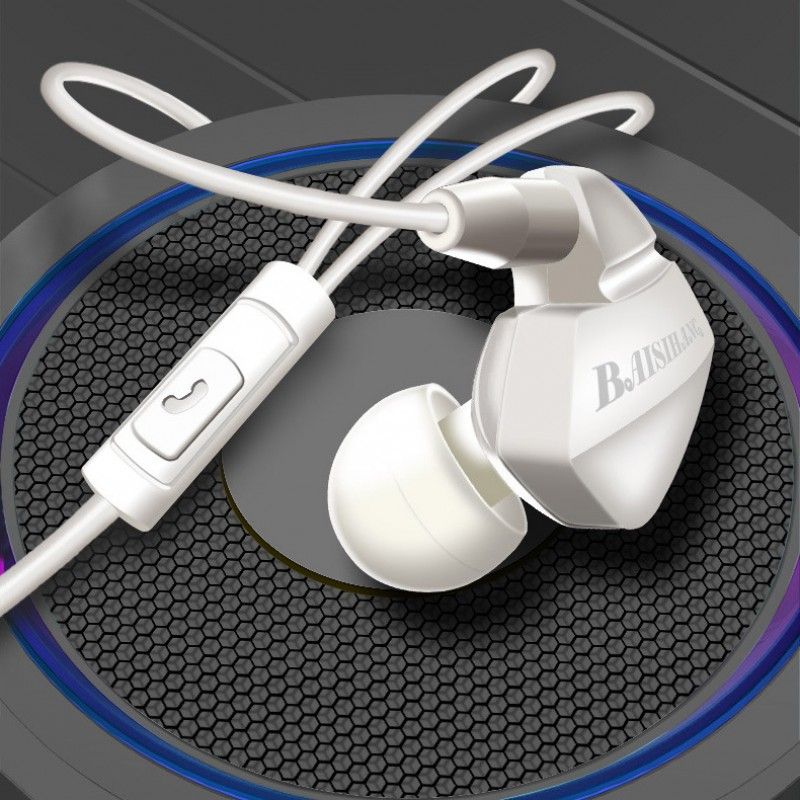 Wholesale hanging ear type subwoofer earphone mobile phone computer game earphone wire control sports earphone earplug 