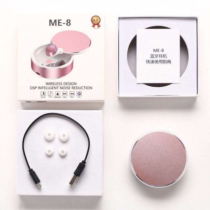Tws-28 Bluetooth headset me8 opposite ear aluminum alloy charging chamber rotatable stereo true wireless version 5.0 