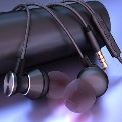 New wired metal subwoofer earphone universal mobil...
