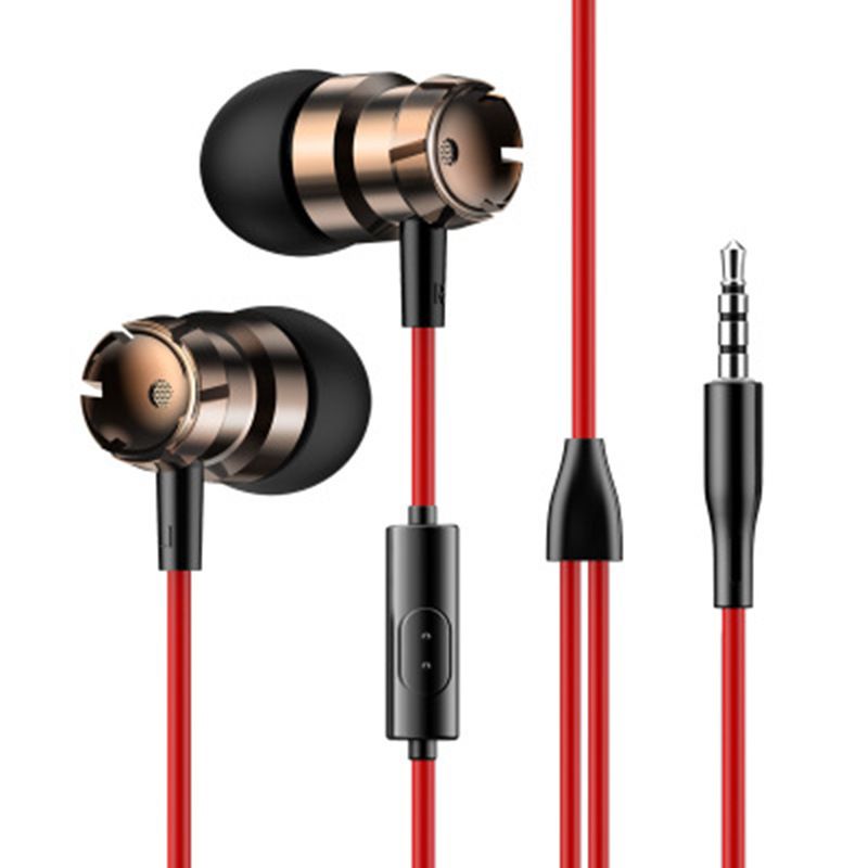 Metal in ear earphone turbo subwoofer with MAC by wire mobile phone computer MP3 general earphone wholesale