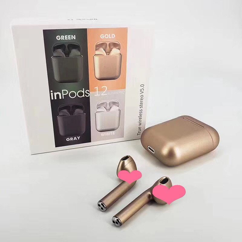 Bluetooth headset metal oil colorful wireless mini sports cross border i12tws 