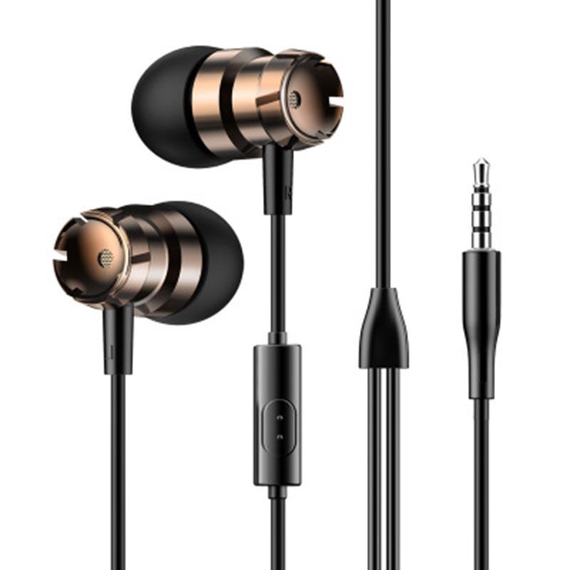 Metal in ear earphone turbo subwoofer with MAC by wire mobile phone computer MP3 general earphone wholesale